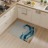 Ocean Waves Shark Starfish Coastal Area Rug
