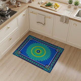 Turquoise Sunburst Medallion Persian Rug