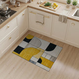Yellow Geometric Modern Bold Yellow Black Geometric Area Rug