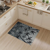 Zen Bamboo Mist Black White Area Rug