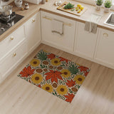 ODIKA Washable Autumn Floral Area Rug - Low Pile Sunflower & Maple Leaf Non-Slip Carpet for Kids & Pets