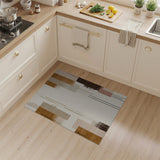 Beige and Neutral Modern Geometric Beige Abstract Area Rug