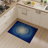 Geometric Modern Hypnotic Blue Spiral Geometric Area Rug
