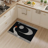 Modern Abstract Black White Geometric Rug