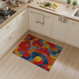 Vibrant Abstract Red Multi-Color Area Rug