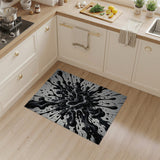 Explosive Black Ink Splash Abstract Area Rug