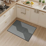 Grey Geometric Staircase Illusion Rug