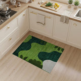 Lush Green Abstract Organic Shapes Area Rug