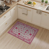 Ornate Traditional Persian Ornate Pink Floral Persian Area Rug