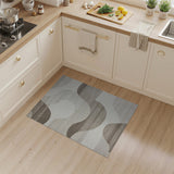 Beige and Neutral Abstract Neutral Wave Area Rug