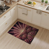 Art Deco Pink Sunburst Fan Area Rug