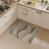 Wavy Beige Abstract Area Rug