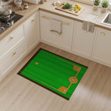 Green Kids Cartoon Baseball Field Green Area Rug