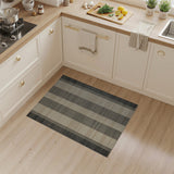 Modern Vertical Striped Area Rug in Grey and Beige