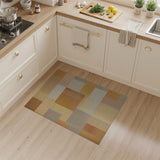 Orange Textured Patchwork Geometric Rug