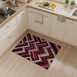 Layered Geometric Red Area Rug