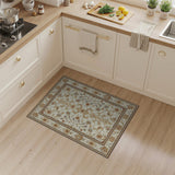 Beige and Neutral Cream Gold Floral Persian Area Rug