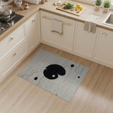 Geometric Black Yin-Yang Beige Area Rug
