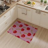 Playful Cherry Pattern Pink Area Rug
