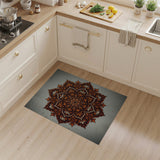 Burnt Orange Mandala Persian Area Rug