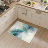 Blue Teal Abstract Flow Area Rug