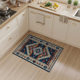 Bold Southwestern Geometric Area Rug - Navy Rust