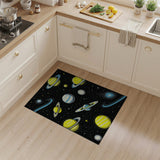 Galactic Yellow Planets Saturn Area Rug