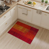 Bold Red Orange Geometric Stripe Area Rug