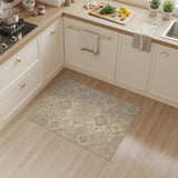 Beige Distressed Diamond Vintage Area Rug