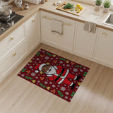 Jolly Black Santa Christmas Cartoon Area Rug