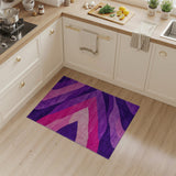 Purple Geometric Wave Area Rug