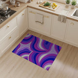 Vibrant Purple Wave Geometric Area Rug
