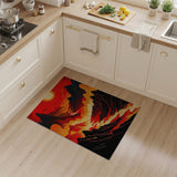 Fiery Red Mountain Sunset Area Rug