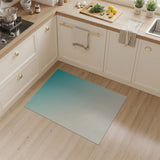 Teal to Ivory Gradient Abstract Area Rug