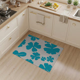 Teal Floral Silhouette Area Rug
