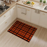 Bold Orange Black Grid Checkered Area Rug