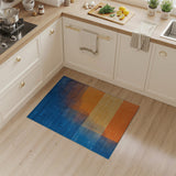 Modern Blue-Orange Halftone Gradient Area Rug