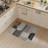 Modern Geometric Abstract Area Rug in Neutral Tones