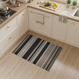 Black Grey Beige Striped Area Rug