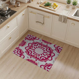 Coastal Beach Pink Pink Seashell Coastal Area Rug