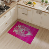 Vibrant Pink Tiger Face Area Rug