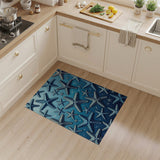 Starry Starfish Blue Coastal Area Rug
