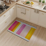 Vibrant Pink Orange Yellow Stripe Area Rug