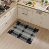 Black and White Distressed Black White Plaid Area Rug