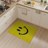 Playful Yellow Smiley Face Shag Rug