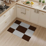 Brown Framed Grid Modern Area Rug