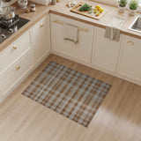 Brown and Tan Rustic Farmhouse Brown Tan Plaid Woven Area Rug
