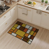 Modern Geometric Abstract Area Rug in Orange Yellow