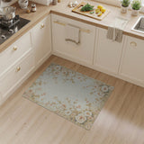 Beige and Neutral Vintage Blush Peony Floral Area Rug