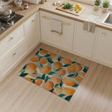 Vibrant Watercolor Orange Fruit Area Rug